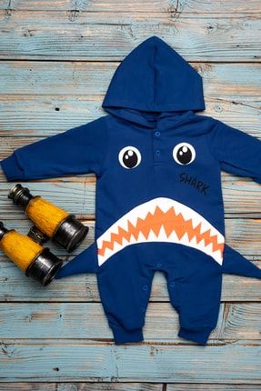 Shark Köpek Balığı Unisex Bebek Kostüm Tulum Seti MPLN2060