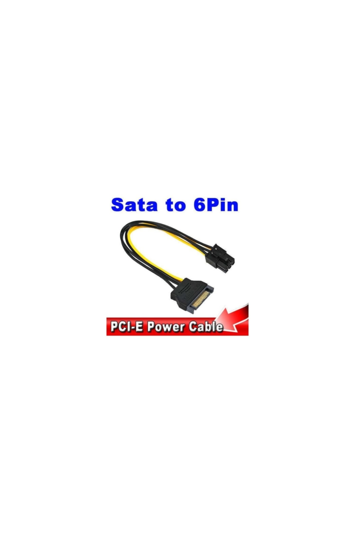 Sata To 6 Pin Power Kablo 6pin Atx 18awg 15 Cm 4