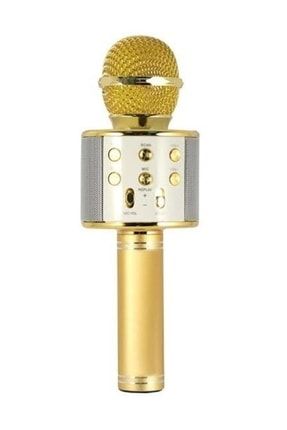 ws858 Evr Krk 02 Karaoke Mikrofon Bluetooth Aux Usb Sd Kart Girişli Gold EVR002