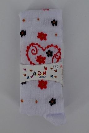 Kız Çocuk Kalp Desenli Kalın Kilotlu Çorap DESENLİ ÇORAP10