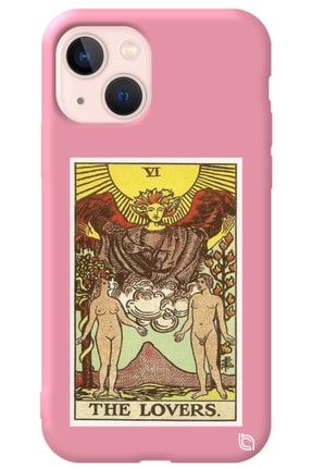 Iphone 13 Pembe Premium Içi Kadife Tarot Lovers Desenli Silikon Telefon Kılıfı tarotlovers_195