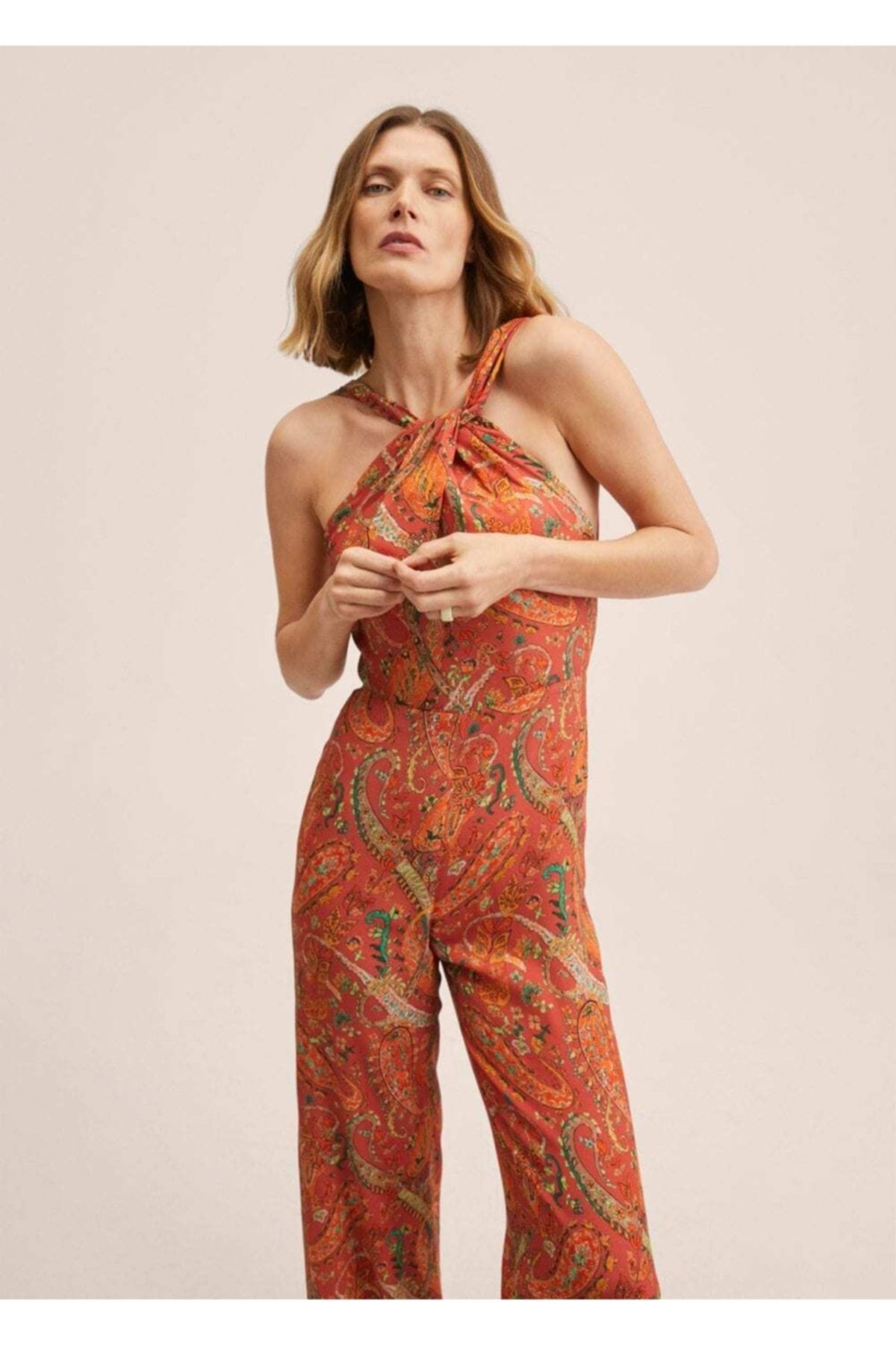 Mango jumpsuit red 2025