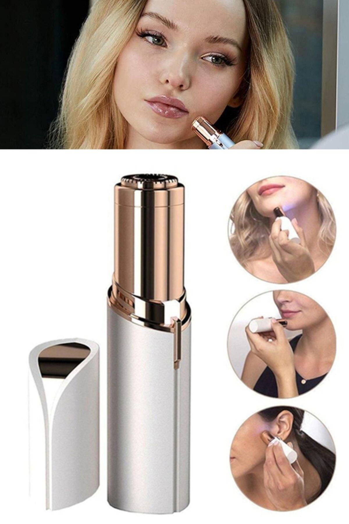 Utelips Taşınabilir Epilatör Cihazı Pilli Ruj Görünümlü Bikini Kaş Vücut Koltukaltı Epilasyon GN11006