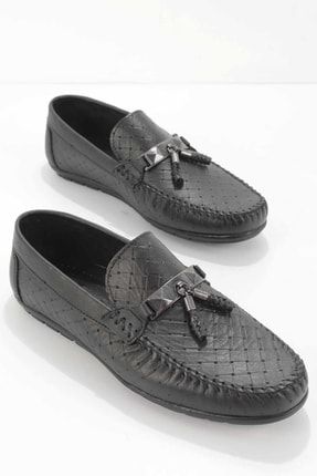Siyah Leather Erkek Loafer Ayakkabı E01107102203