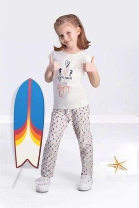 Kız Çocuk Krem Seahorse Pijama Takımı AR-104-C