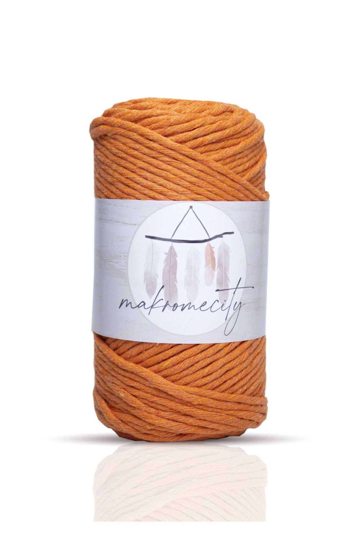 Makromecity-Scalloped Macrame Thread 3mm Scalloped Cotton Macrame Thread Macrame Thread Orange 1