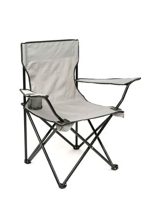 Katlanabilir Kamp Sandalyesi Piknik Sandalyesi Plaj Sandalyesi Taşıma Çantalı Gri KAMPW4