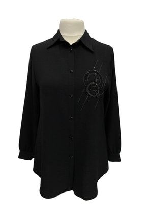 Siyah Taş Işlemeli 1.sınıf Ayrobin Gömlek 000061