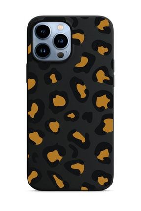 Iphone 13 Pro Max Uyumlu Siyah Leopar Deseni Tasarımlı Lansman Kılıf FCIP13PM-219