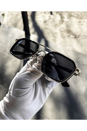 Unisex Siyah Cam Gümüş Çerçeve Titanium Gözlük bstw225