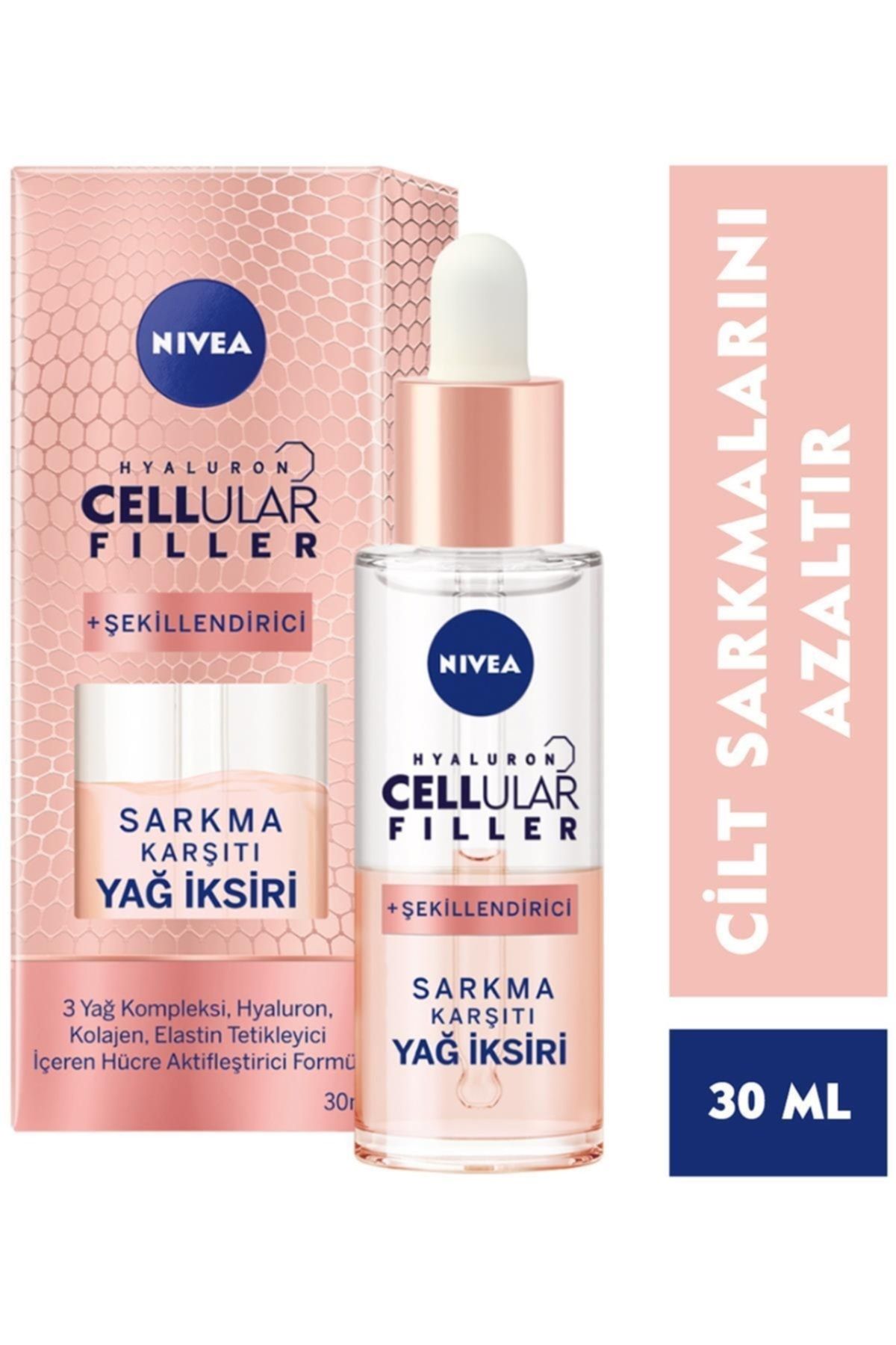 NIVEA-30 ml Hyaluron Cellular Filler - Sculpting, Dual Phase Nourishing Oil Elixir 2