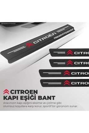 Citroen Uyumlu Karbon Kapı Eşiği Folyo 4'lü Set Orijinal Hava Kanallı Ithal C159SZ