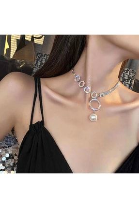 Taşlı Ve Incili Choker Kolye 6C073