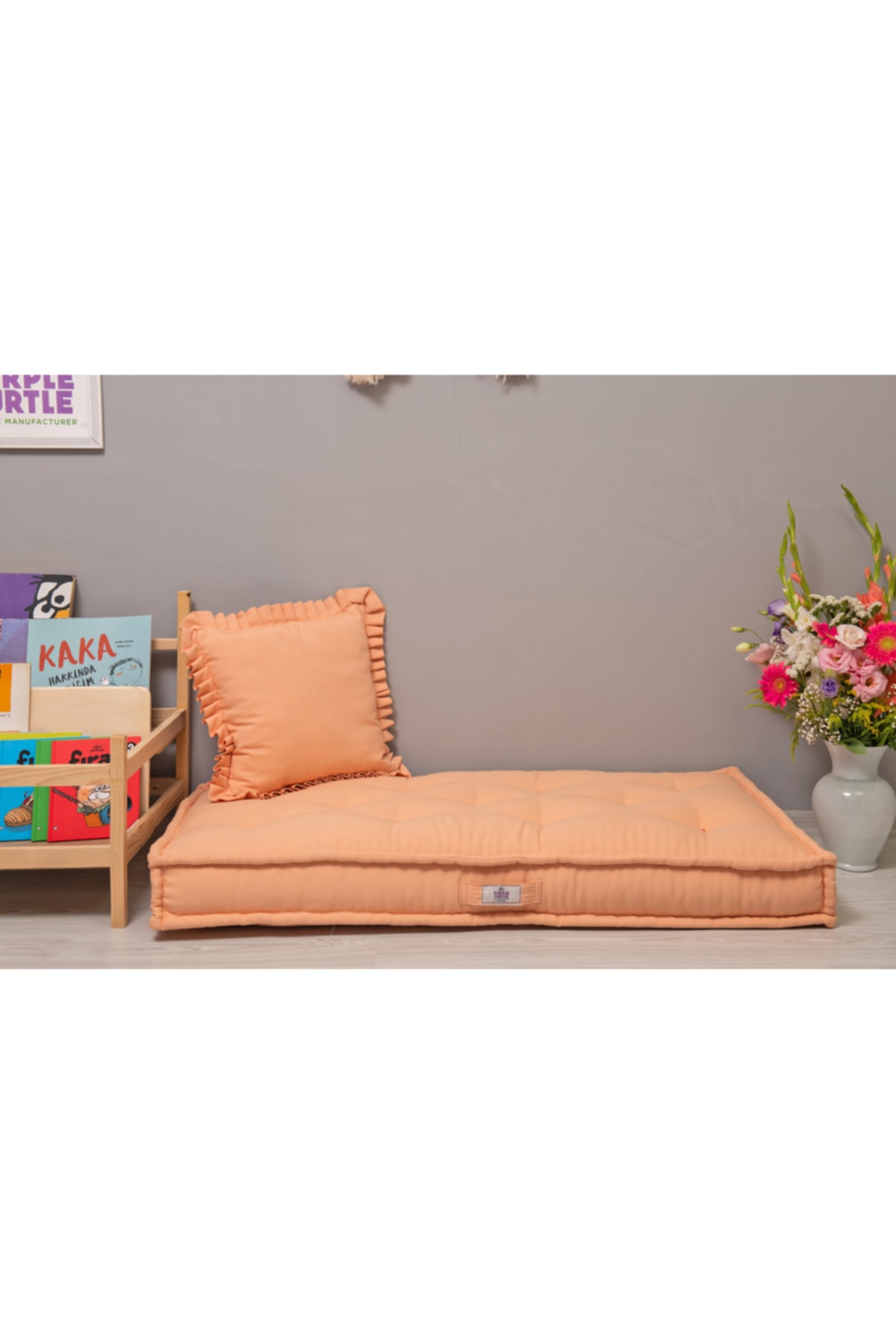 Purple Turtle Textile %100 Organik Yatak, Fransız Tarzı El Yapımı Bebek Ve Çocuk Yatağı, Dekoratif Minder / Pudra