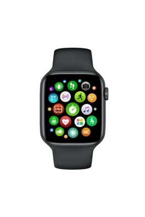 Watch 6 Plus Yeni Nesil Akıllı Saat Siyah Iphone Ve Android Uyumlu Yan Tuş Aktif W26+