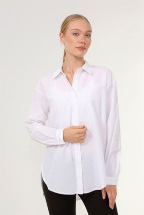 Kadın Coton Gömlek Ekru 21-8217