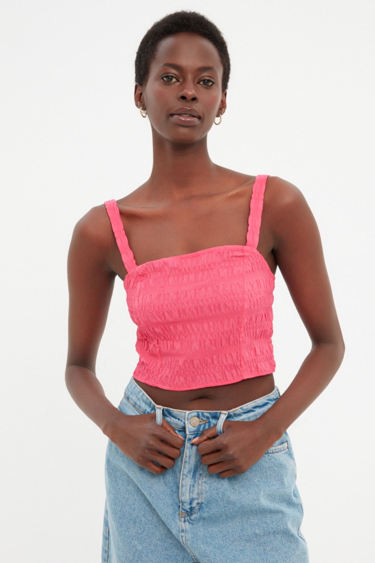 Trendyol Collection Bluse Rosa Regular Fit Fast ausverkauft