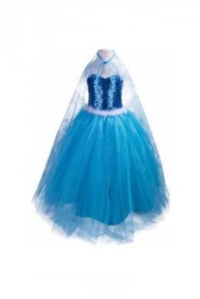 Yediel Buğra Mavi Elsa Frozen Uzun Pelerinli Askılı Kostüm HIDMN213456774573456