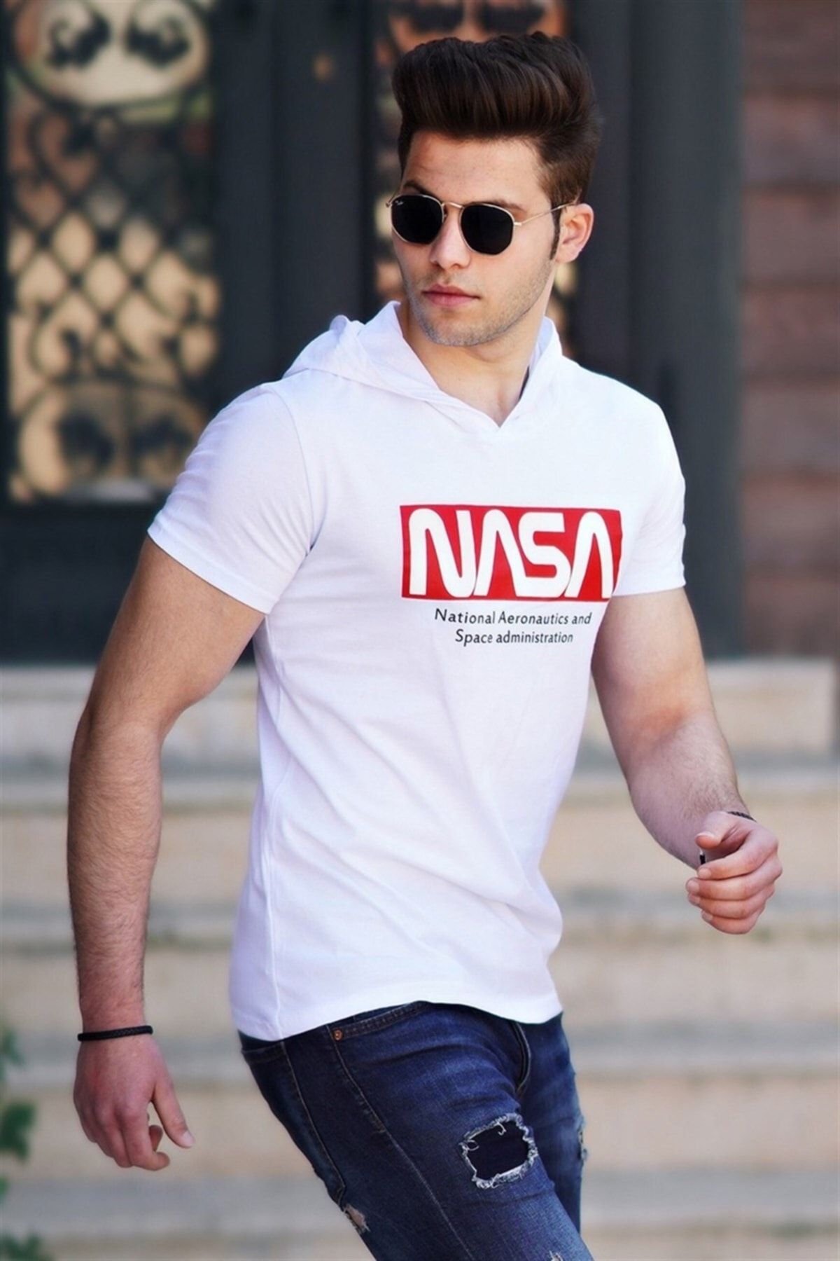 Madmext T-Shirt Weiß Regular Fit