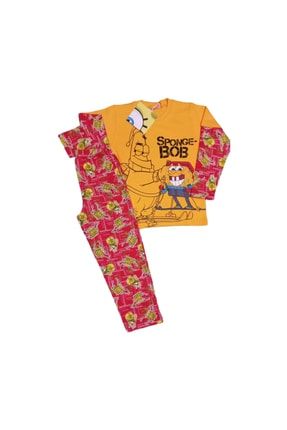 Erkek Çocuk Desenli Pijama Takımı, 6 Yaş, Turuncu 01179