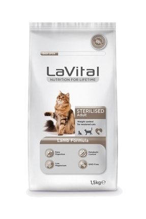Lavital Sterilised Kuzu Etli Kısırlaştırılmış Kedi Maması 1,5 Kg 2479237