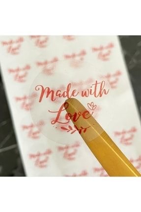 Made With Love Şeffaf Sticker 4 Cm Madewlove