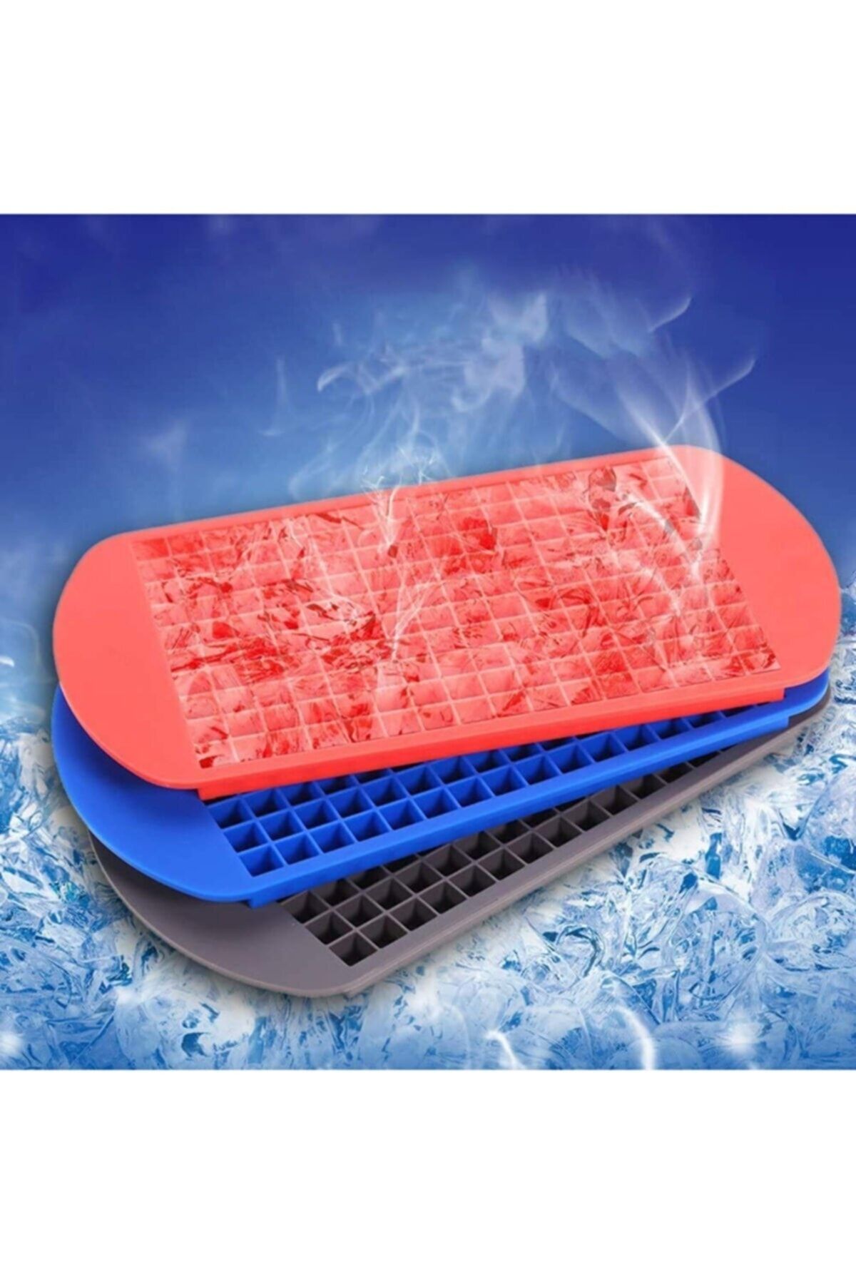 AKCAKESE-160-Piece Mini Cube Shaped Silicone Icebox - Anthracite Color Mini Cube Presentation Icebox 3