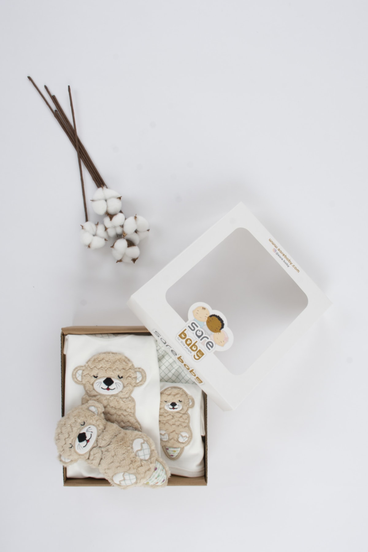 Sarebaby Anne Eli Serisi Oyuncak Hediyeli Organik Hastane Çıkışı 10'lu Set fotoğrafı 6 (önizleme)