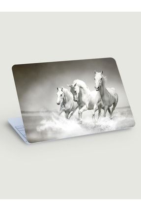 Muhteşem Beyaz Atlar Laptop Sticker KTMKS0013