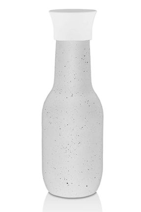 Karaf Model Granit Mat Boyalı Desenli Cam Su Şişesi 1000cc Beyaz HN17701