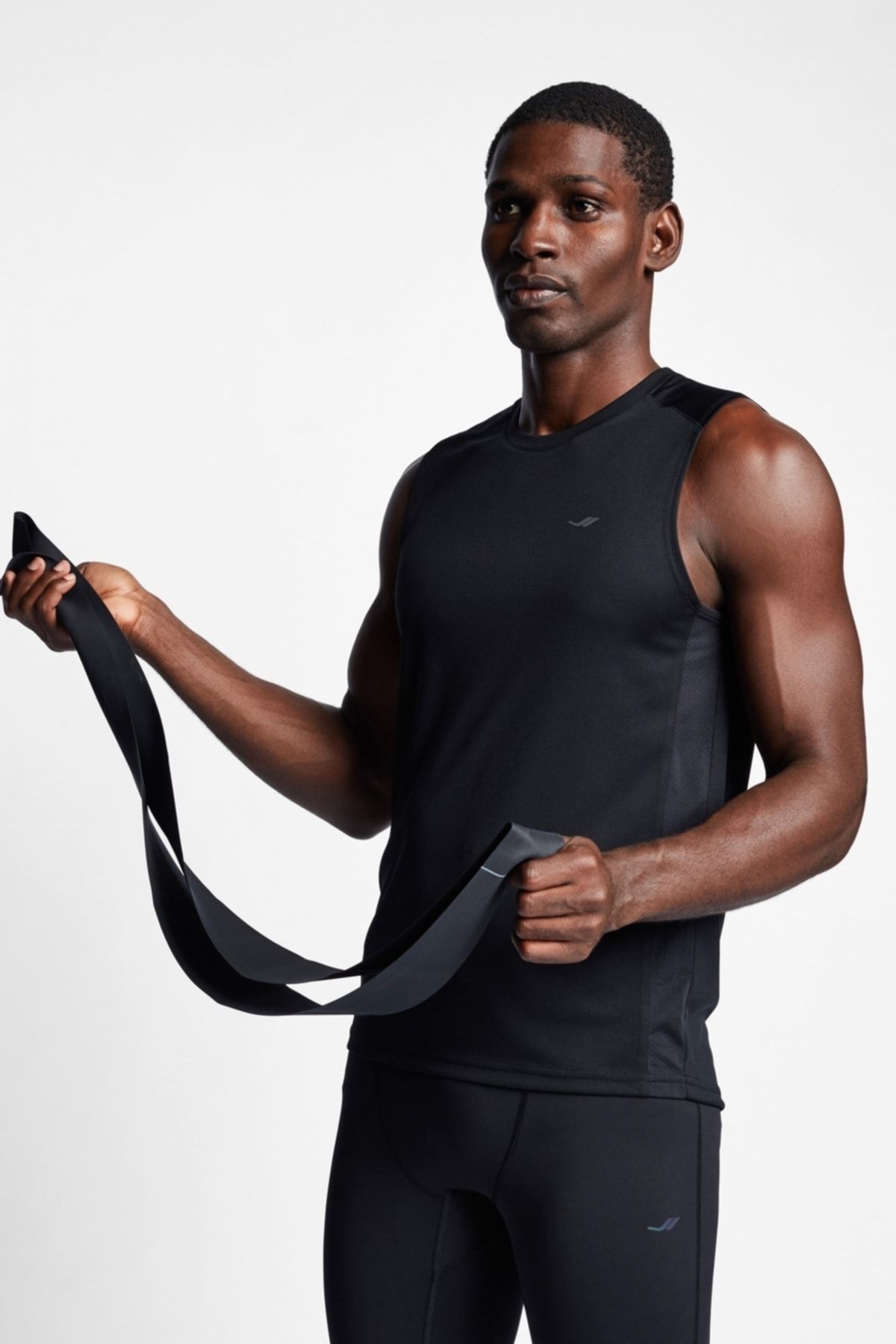 Lescon-Black Men's Running Undershirt 22b-1014 5
