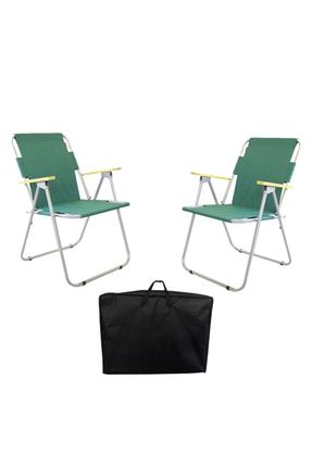 Siyah Çantalı 2 Adet Ahşap Kollu Kamp Sandalyesi Katlanır Sandalyesi NHSMB2-çantalı-sandalye-seti