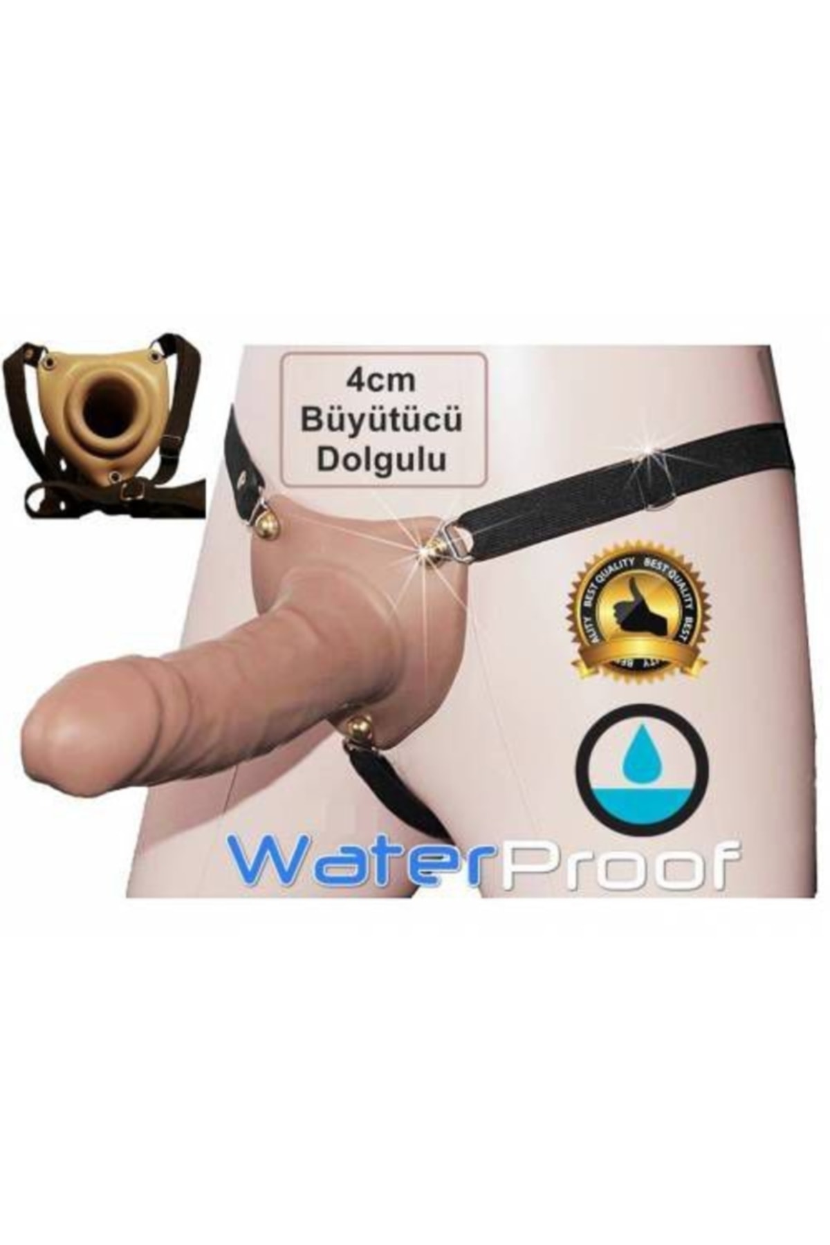 Doğal Latex 19c M Belden Bağlamalı Penis Içi Boş Takma Protez Penis Dildo 3
