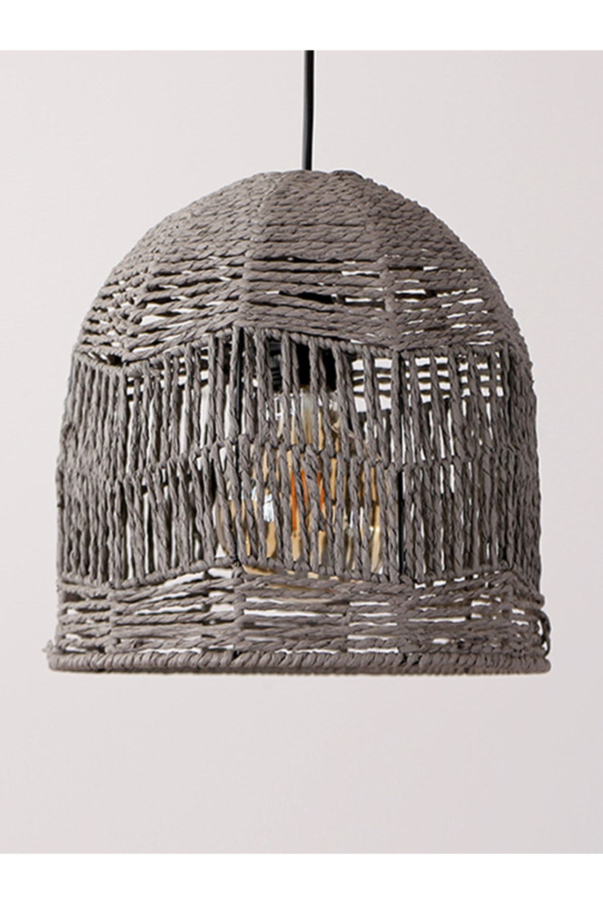 Mylamp Hazel 26x26 Cm. Deniz Sazı Gri Sarkıt Lamba