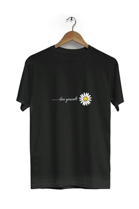 Love Yourself Papatya Baskılı Kısa Kol Tişört Bll821 TBLL821
