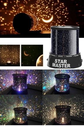 Ay Görünümlü Işıklı Star Master Gece Lambası Romantik Efsane Lamba Abajurlu Lamba Dekoratif Gökyüzü ak19c