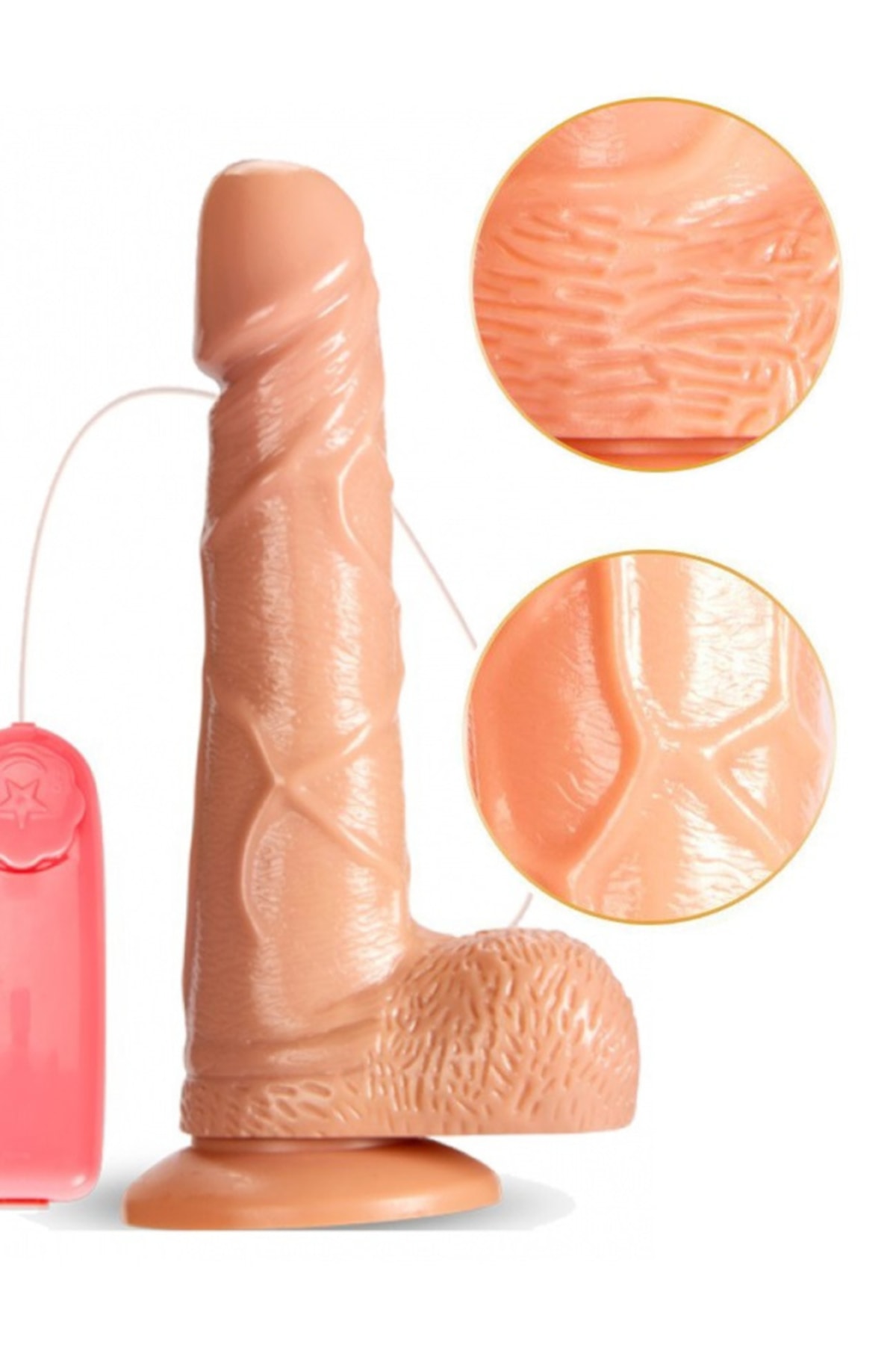 Gerçekçi Dokuda Yumuşak 17 Cm Ayarlanabilir Güçlü Titreşimli Penis Anal Vajinal Realistik Vibratör 2