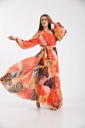 Kadın Şifon Elbise Mercan 30026
