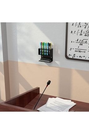 Kalemlik Ve Silgi Rafı Kolej Model Organizer Akıllı Beyaz Tahta Kalemi Şık Modern Raflı Siyah Pleksi L3588