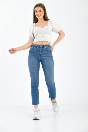 Mavi Yüksek Bel Slim Fit Kadın Jeans Mavi 1003