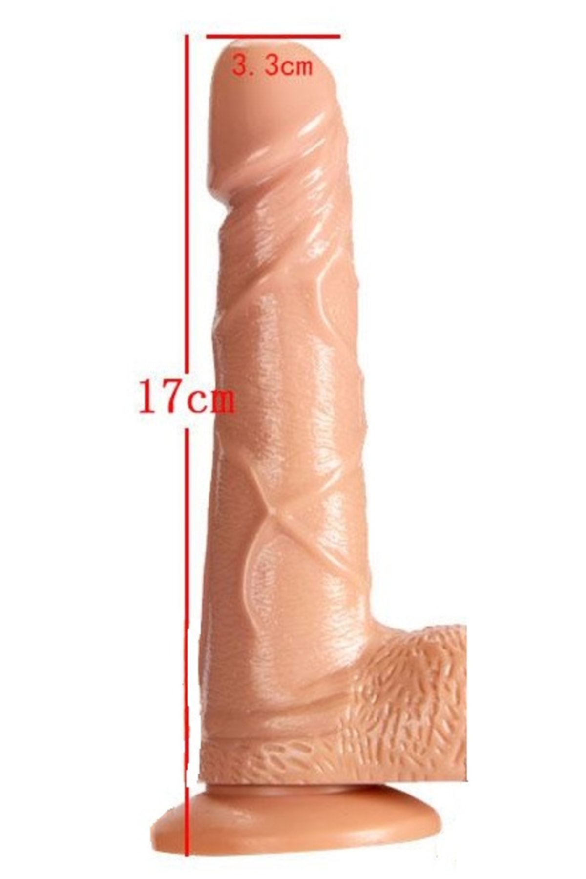 Güçlü Vantuzlu Gerçekçi Görünümde Soft Dokuda Damarlı 17 Cm Uzunluğunda Realistik Penis Dildo 2