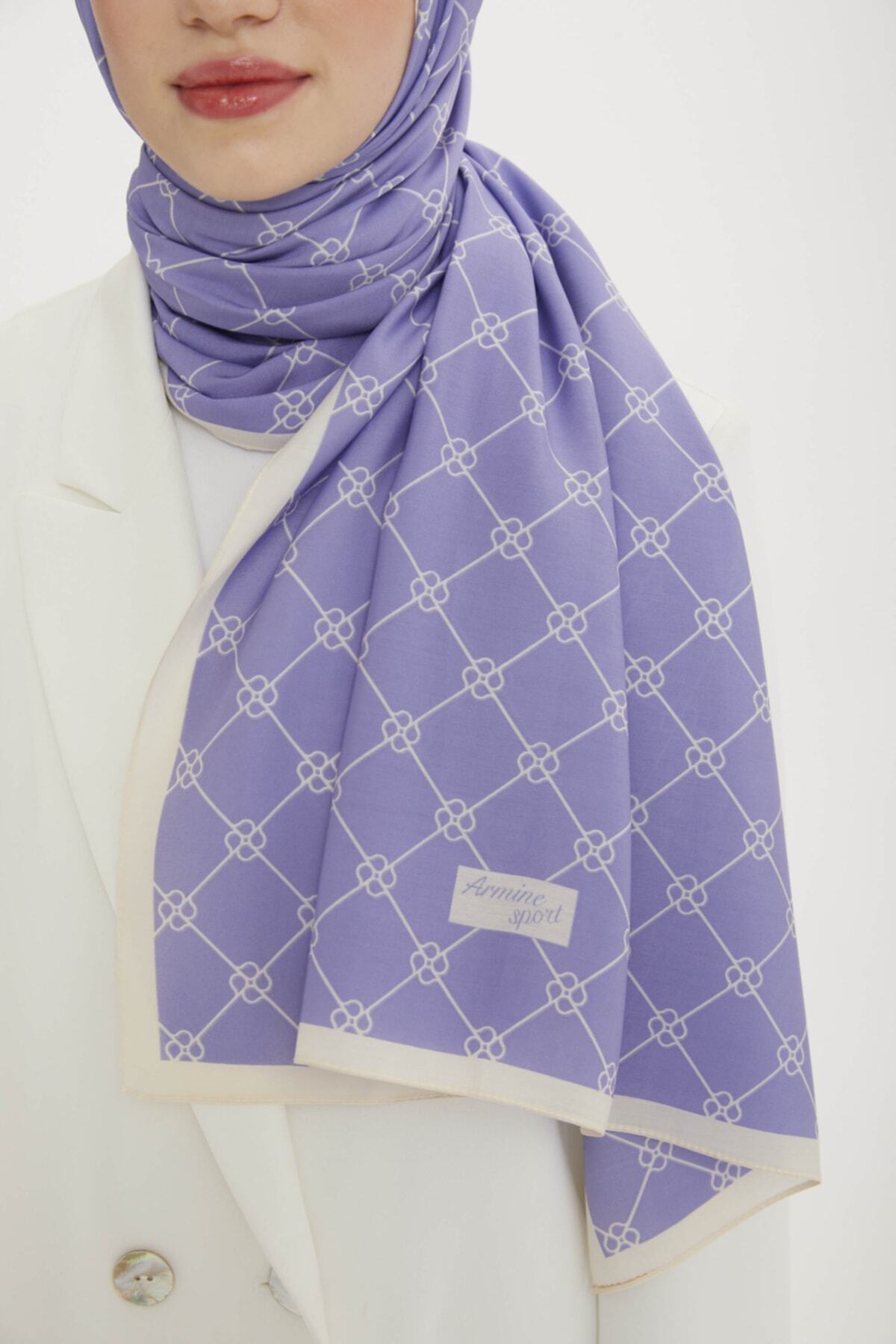 شال زنانه بنفش آرمینه | ARMINEMODALSAL1A اورجینال - تصویر 2