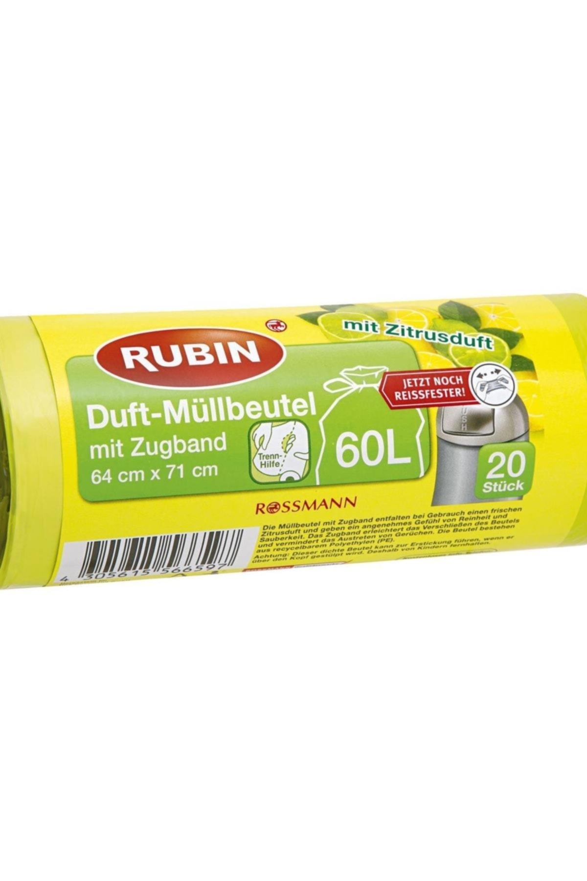Rubin Çöp Torbası Ipli Limon Kokulu 60 lt 64x71 cm 20'li