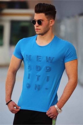 Erkek Sax Mavi T-shirt - 2895