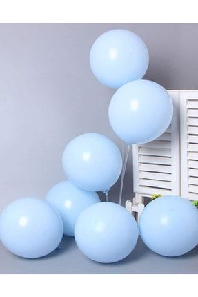 25 Adet Mavi Makaron Balon Soft Pastel Doğum Günü Balonu 25mavimak
