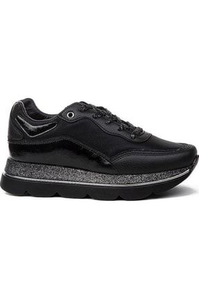Siyah Taşlı Kalın Taban Sneaker Kadın Ayakkabı bybc.116113