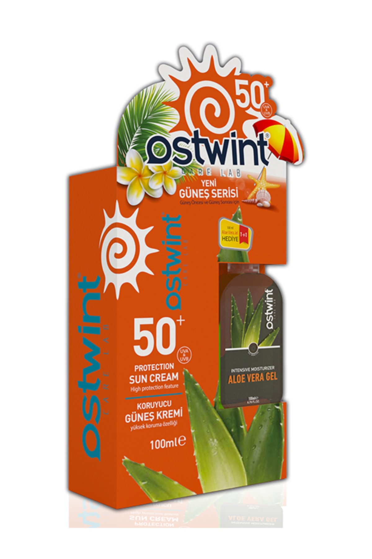 Ostwint Spf 50+ Güneş Kremi 100 Ml E Vitaminli + Aloe Vera Jel 100 Ml