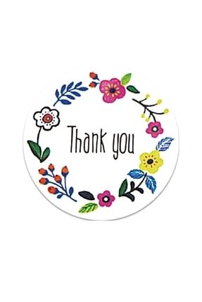 50 Adet Çiçek Desenli Thank You Sticker 3,8cm THANKSTICKERCICEK50