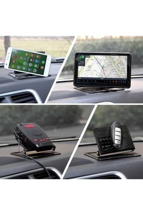 Araç Içi Telefon Navigasyon Tutucu Torpido Üstü Metal Telefon Standı Kaydırmaz Araba Standı OMB-1005