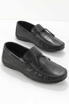 Siyah Kroko Leather Erkek Loafer Ayakkabı E01811229911
